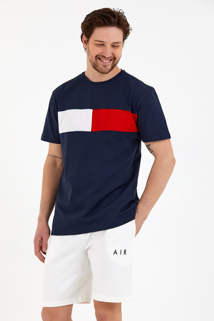 Süperlife Erkek Bisiklet Yaka Regular Fit Garnili  Tişort SPR22TS111