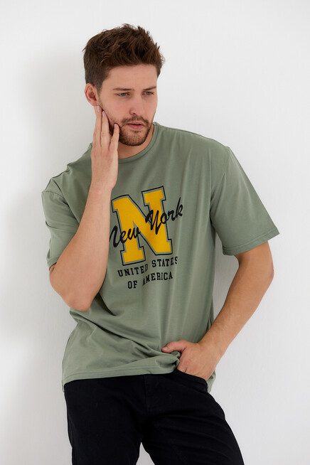 Süperlife Erkek Bisiklet Yaka Regular Fit N Baskılı Tişort SPR22TS113