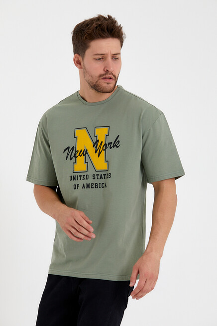 Süperlife Erkek Bisiklet Yaka Regular Fit N Baskılı Tişort SPR22TS113