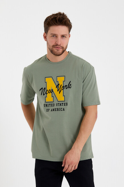 Süperlife Erkek Bisiklet Yaka Regular Fit N Baskılı Tişort SPR22TS113