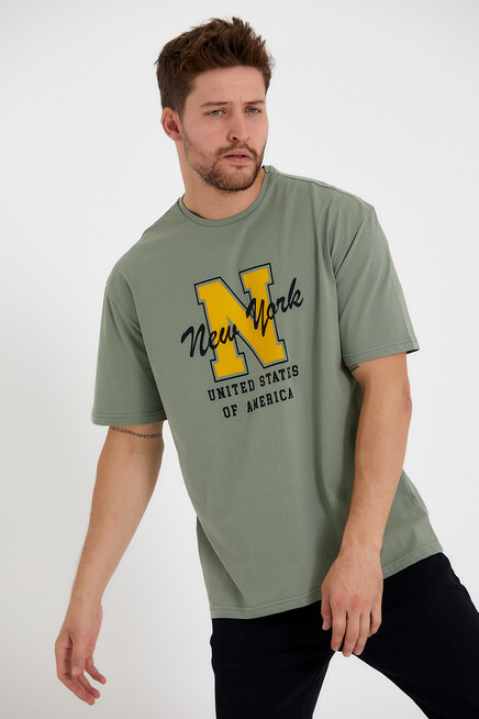 Süperlife Erkek Bisiklet Yaka Regular Fit N Baskılı Tişort SPR22TS113