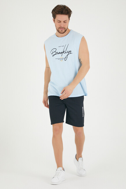 Süperlife Erkek Bisiklet Yaka Regular Fit Brooklyn Baskılı Tişört SPR22TS115