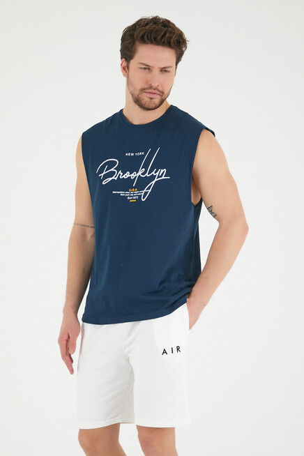 Süperlife Erkek Bisiklet Yaka Regular Fit Brooklyn Baskılı Tişört SPR22TS115