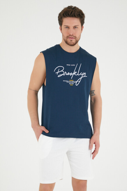 Süperlife Erkek Bisiklet Yaka Regular Fit Brooklyn Baskılı Tişört SPR22TS115