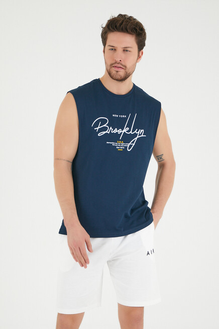 Süperlife Erkek Bisiklet Yaka Regular Fit Brooklyn Baskılı Tişört SPR22TS115