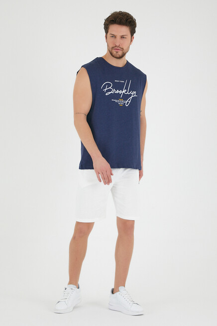 Süperlife Erkek Bisiklet Yaka Regular Fit Brooklyn Baskılı Tişört SPR22TS115