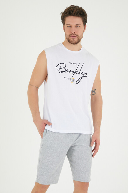 Süperlife Erkek Bisiklet Yaka Regular Fit Brooklyn Baskılı Tişört SPR22TS115