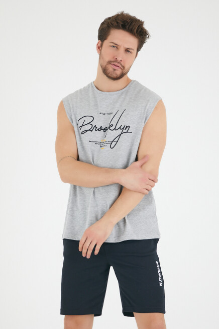 Süperlife Erkek Bisiklet Yaka Regular Fit Brooklyn Baskılı Tişört SPR22TS115