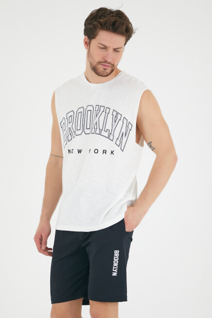 Süperlife Erkek Bisiklet Yaka Regular Fit  Brooklyn Baskılı  Tişört SPR22TS116