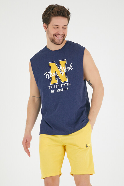 Süperlife Erkek Bisiklet Yaka Regular Fit N Baskılı Tişört SPR22TS117