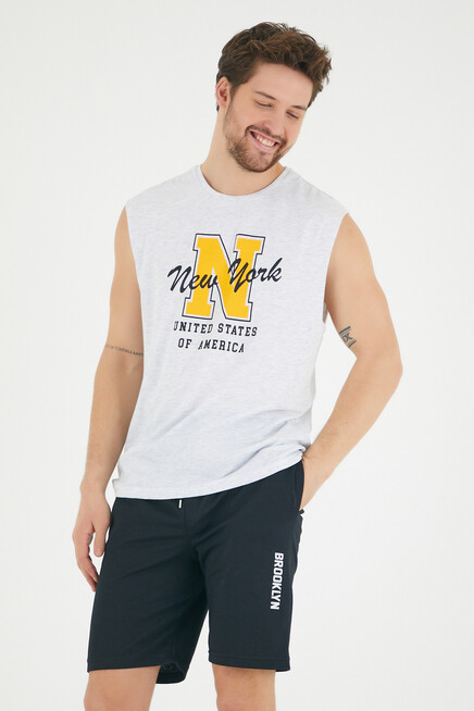 Süperlife Erkek Bisiklet Yaka Regular Fit N Baskılı Tişört SPR22TS117