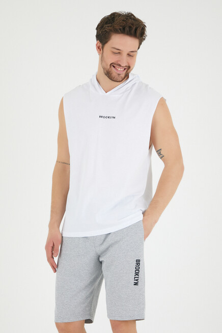 Süperlife Erkek Kapşonlu Regular Fit Brooklyn Baskılı Tişört SPR22TS121