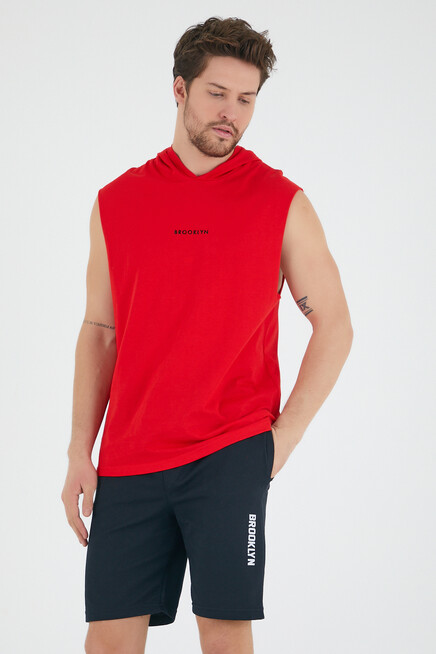 Süperlife Erkek Kapşonlu Regular Fit Brooklyn Baskılı Tişört SPR22TS121