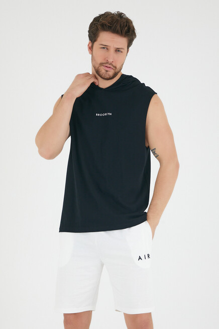 Süperlife Erkek Kapşonlu Regular Fit Brooklyn Baskılı Tişört SPR22TS121