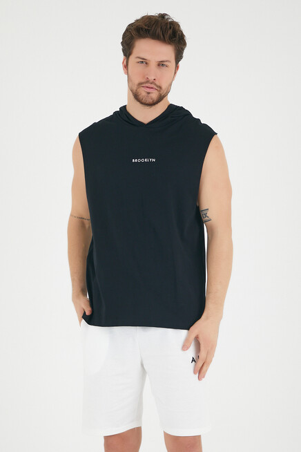 Süperlife Erkek Kapşonlu Regular Fit Brooklyn Baskılı Tişört SPR22TS121