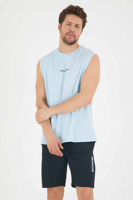 Süperlife Erkek Bisiklet Yaka Regular Fit Brooklyn Baskılı  Tişört SPR22TS122