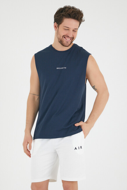 Süperlife Erkek Bisiklet Yaka Regular Fit Brooklyn Baskılı  Tişört SPR22TS122