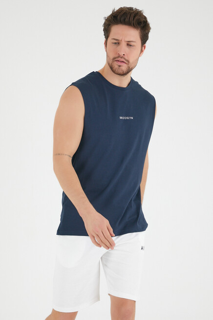 Süperlife Erkek Bisiklet Yaka Regular Fit Brooklyn Baskılı  Tişört SPR22TS122