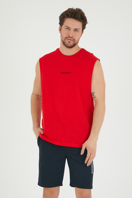 Süperlife Erkek Bisiklet Yaka Regular Fit Brooklyn Baskılı  Tişört SPR22TS122