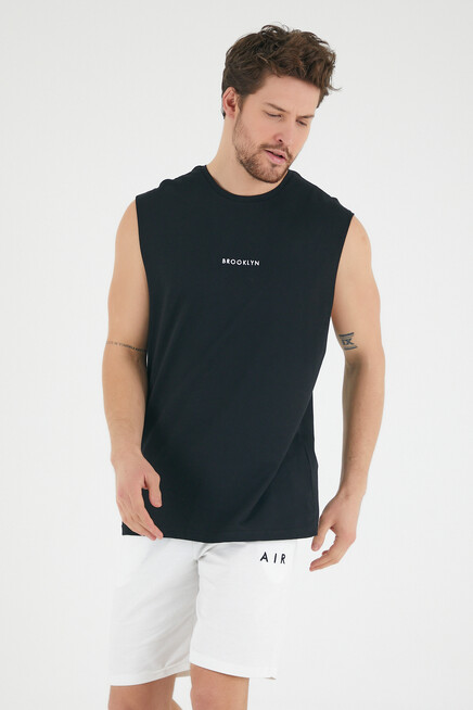 Süperlife Erkek Bisiklet Yaka Regular Fit Brooklyn Baskılı  Tişört SPR22TS122