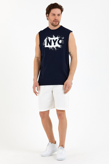 Süperlife Erkek Bisiklet Yaka Regular Fit NYC Baskılı Tişort SPR22TS124