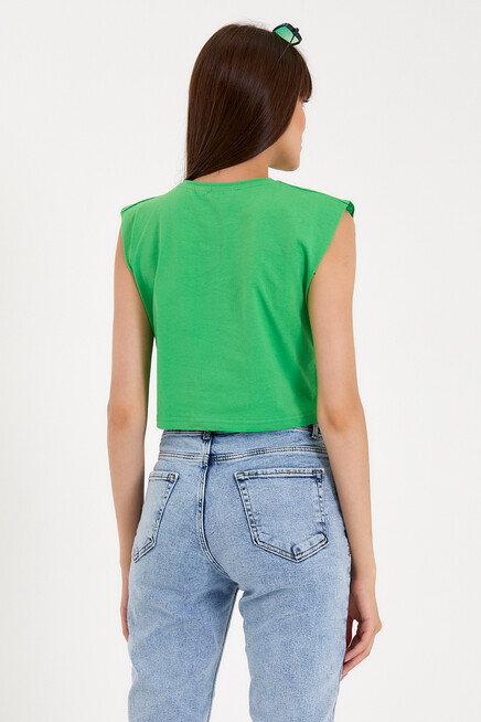 Süperlife Kadın Regular Fit Crop Tişort SPR22TSK128