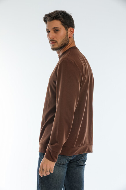 Süperlife Erkek Bisiklet Yaka Regular Fit Brooklyn Baskılı İnce Sweatshirt SPR22SW132