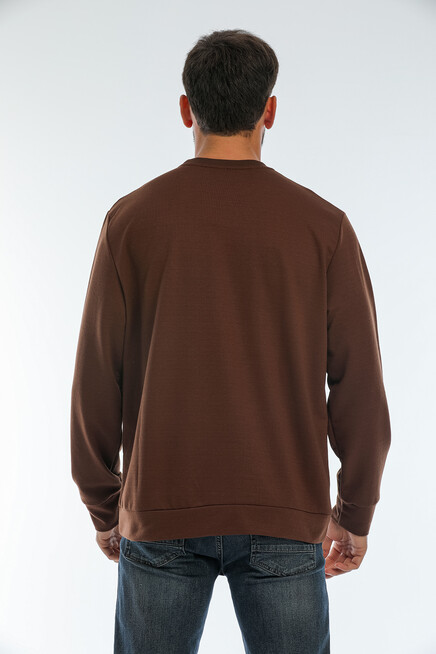 Süperlife Erkek Bisiklet Yaka Regular Fit Brooklyn Baskılı İnce Sweatshirt SPR22SW132