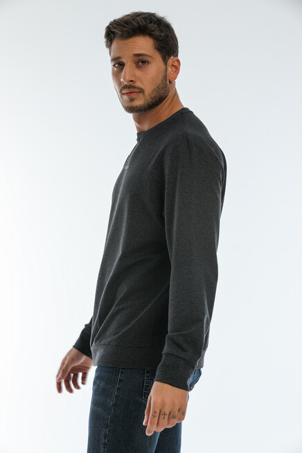 Süperlife Erkek Bisiklet Yaka Regular Fit Brooklyn Baskılı İnce Sweatshirt SPR22SW132