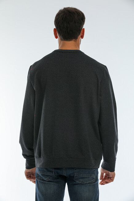 Süperlife Erkek Bisiklet Yaka Regular Fit Brooklyn Baskılı İnce Sweatshirt SPR22SW132