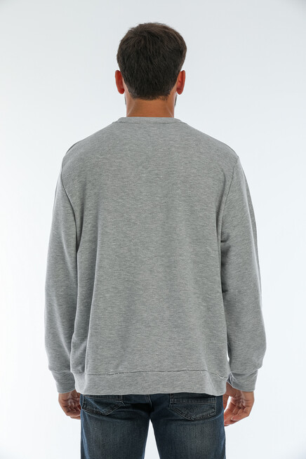 Süperlife Erkek Bisiklet Yaka Regular Fit Brooklyn Baskılı İnce Sweatshirt SPR22SW132