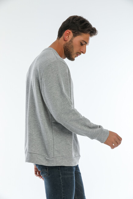Süperlife Erkek Bisiklet Yaka Regular Fit Brooklyn Baskılı İnce Sweatshirt SPR22SW132