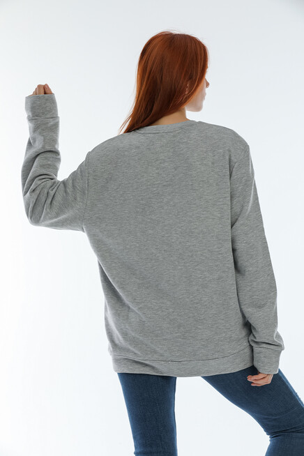 Süperlife Kadın Bisiklet Yaka Oversize Fit Brooklyn Baskılı Sweatshirt SPR22SWK030