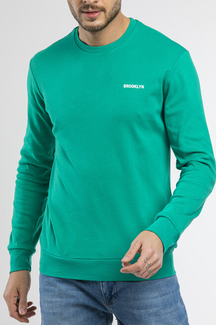 Süperlife Bisiklet Yaka Uzun Kollu Dar Kalıp İnce  Erkek Sweatshirt SPR2019K18