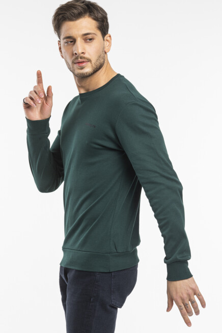 Süperlife Bisiklet Yaka Uzun Kollu Dar Kalıp İnce  Erkek Sweatshirt SPR2019K18