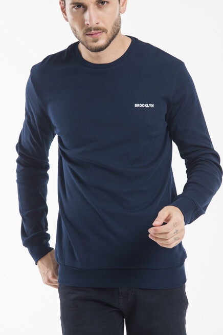 Süperlife Bisiklet Yaka Uzun Kollu Dar Kalıp İnce  Erkek Sweatshirt SPR2019K18