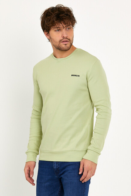 Süperlife Bisiklet Yaka Uzun Kollu Dar Kalıp İnce  Erkek Sweatshirt SPR2019K18