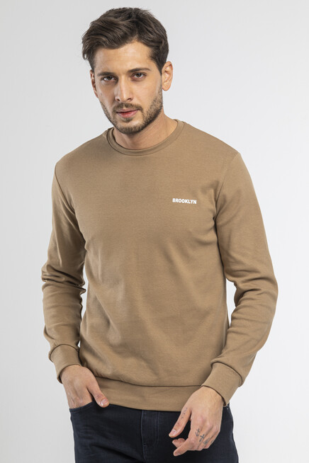 Süperlife Bisiklet Yaka Uzun Kollu Dar Kalıp İnce  Erkek Sweatshirt SPR2019K18