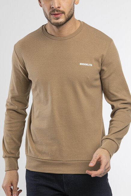 Süperlife Bisiklet Yaka Uzun Kollu Dar Kalıp İnce  Erkek Sweatshirt SPR2019K18