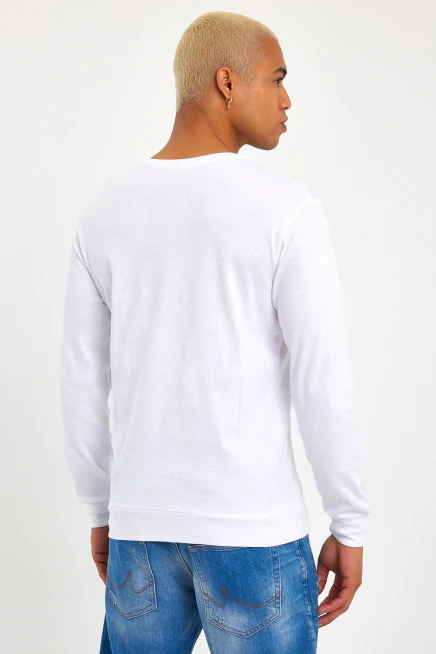 Süperlife Bisiklet Yaka Uzun Kollu Dar Kalıp İnce  Erkek Sweatshirt SPR2019K18