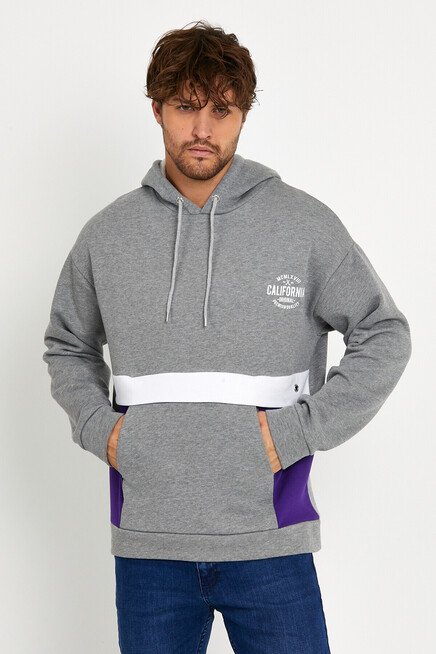 Erkek Kapşonlu Regular Fit Garnili Sweatshirt SPR22SW169