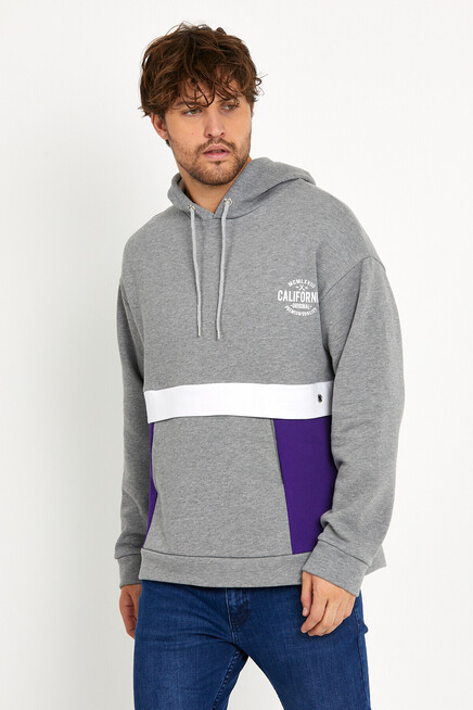 Erkek Kapşonlu Regular Fit Garnili Sweatshirt SPR22SW169