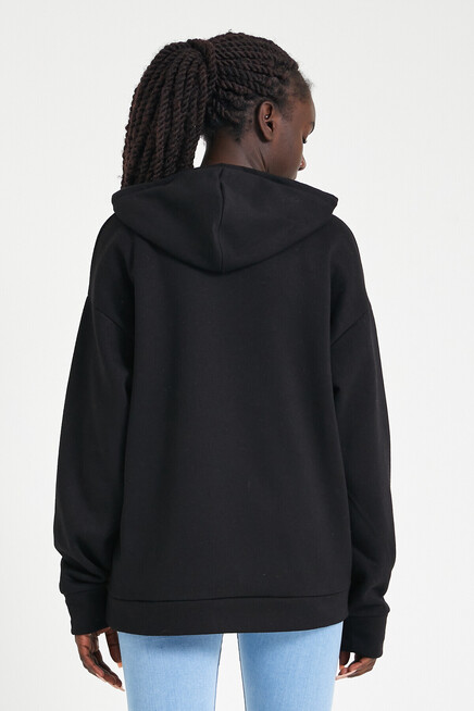 Kadın Kapşonlu Oversize Fit Garnili Sweatshirt SPR22SWK169