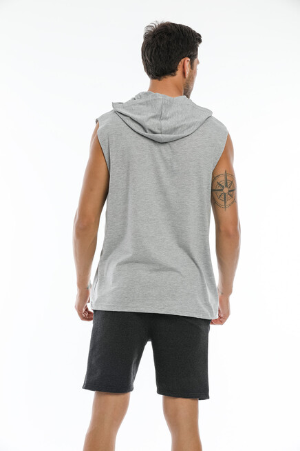 Süperlife Erkek Kapşonlu Standart &Regular Fit  Aır Baskılı Tişort SPR21Y07