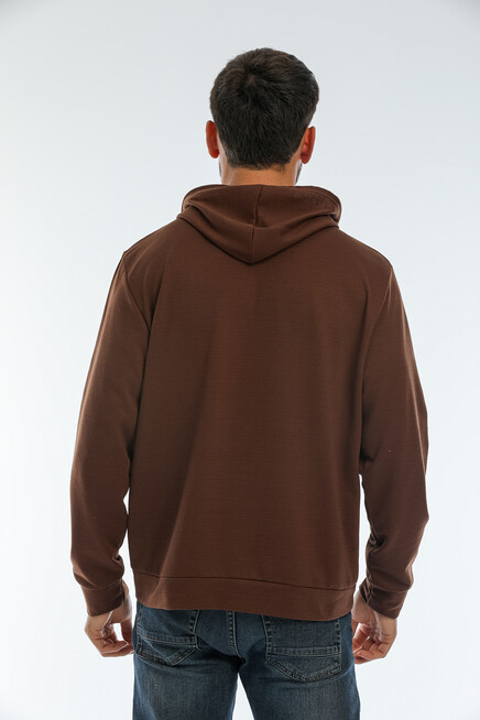 Süperlife Erkek Kapşonlu Regular Fit Air Baskılı İnce Sweatshirt SPR22SW162