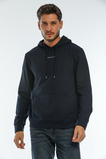 Süperlife Erkek Kapşonlu Regular Fit Brooklyn Baskılı İnce Sweatshirt SPR22SW161