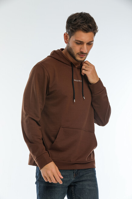 Süperlife Erkek Kapşonlu Regular Fit Brooklyn Baskılı İnce Sweatshirt SPR22SW161