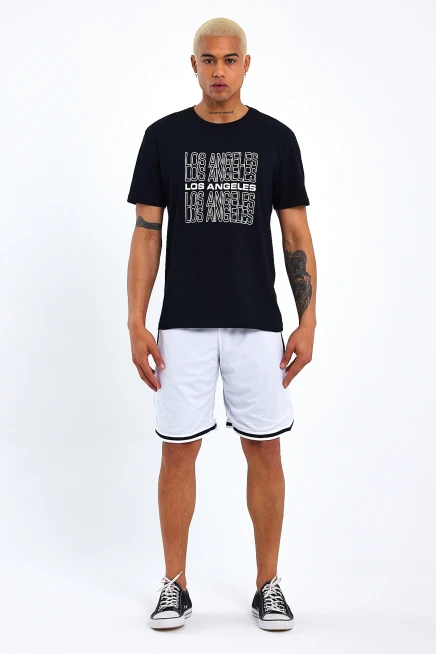 Süperlife Erkek  Bisiklet Yaka Regular Fit Baskılı Tişort SPR23ts305