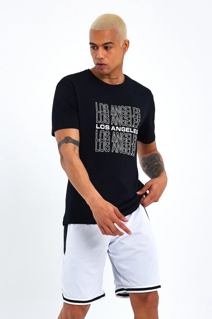 Süperlife Erkek  Bisiklet Yaka Regular Fit Baskılı Tişort SPR23ts305