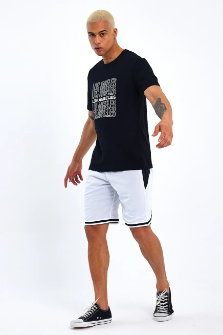 Süperlife Erkek  Bisiklet Yaka Regular Fit Baskılı Tişort SPR23ts305